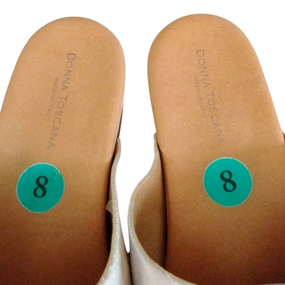 Donna Toscana Italian Clog Sandals Size 8 Platform Suede Wooden Slides - Picture 5 of 9